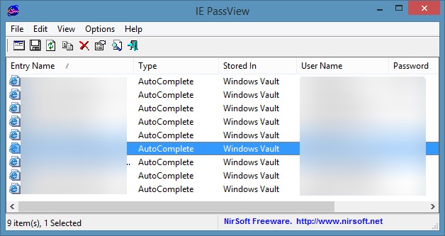 Internet Explorer 11 Password Manager