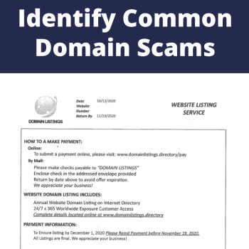 How to Identify Common Domain Scams